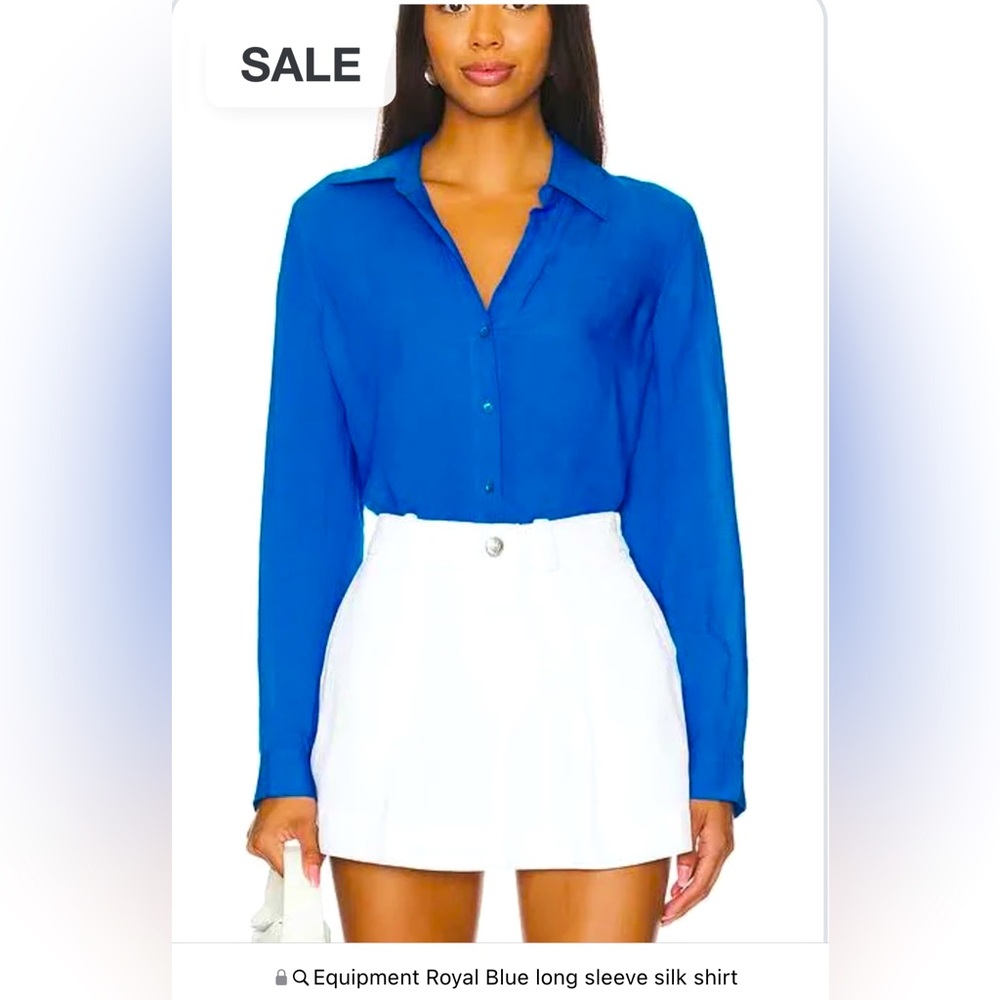 NWT Equipment Silk Royal Blue Blouse